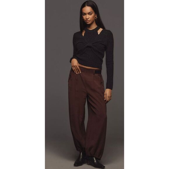 Anthropologie Brown Pull On Safari Pants Size Small New - Picture 1 of 8